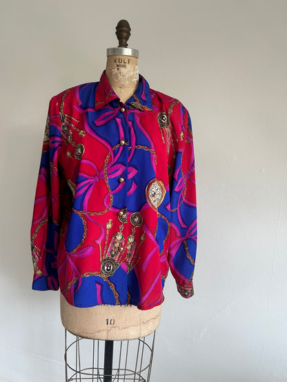 Vintage Braemar by Jeremy Scott Blouse Size L/XL #VIN11
