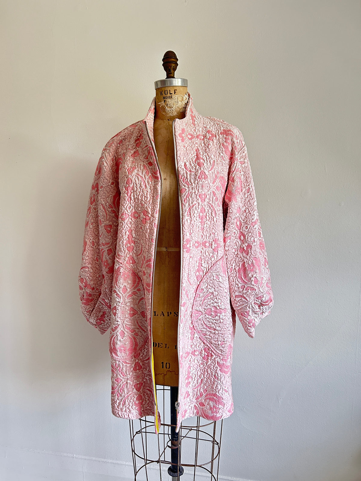 Billie Zip Up Jacket with Upcycled Vintage Draperies Size S/M #BILLJSM3