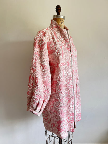 Billie Zip Up Jacket with Upcycled Vintage Draperies Size S/M #BILLJSM3