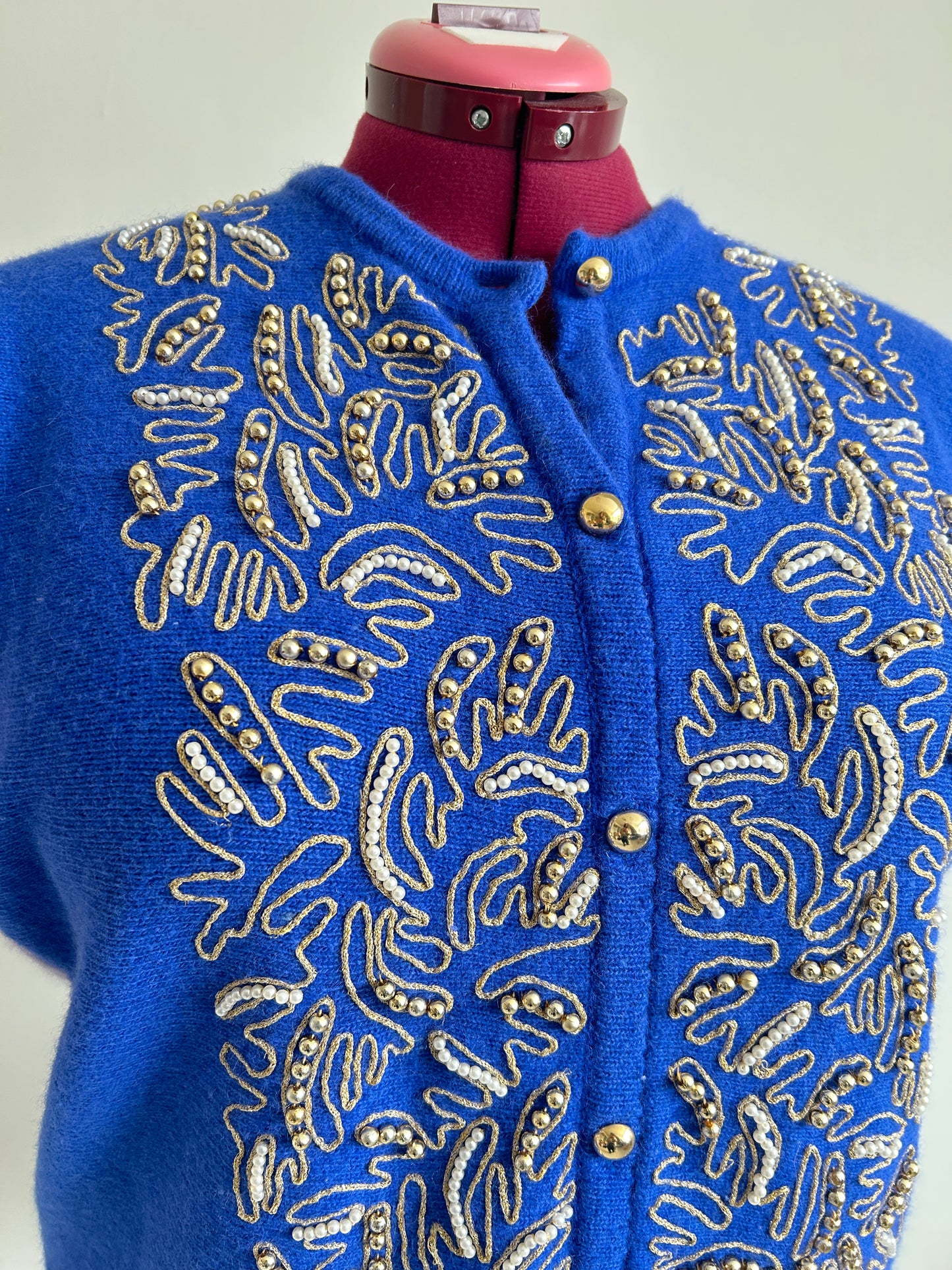 Abstract Art Patched Upcycled Vintage Cashmere Buttondown Vest Size 2X/3X #CAV23X13