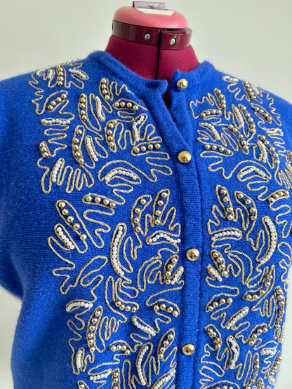 Abstract Art Patched Upcycled Vintage Cashmere Buttondown Vest Size 2X/3X #CAV23X13