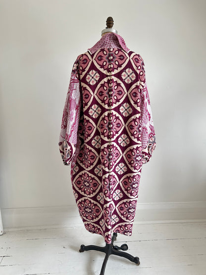 Vivianne Duster with Upcycled Throw Blanket Size XL/2X #CVDTX2X30