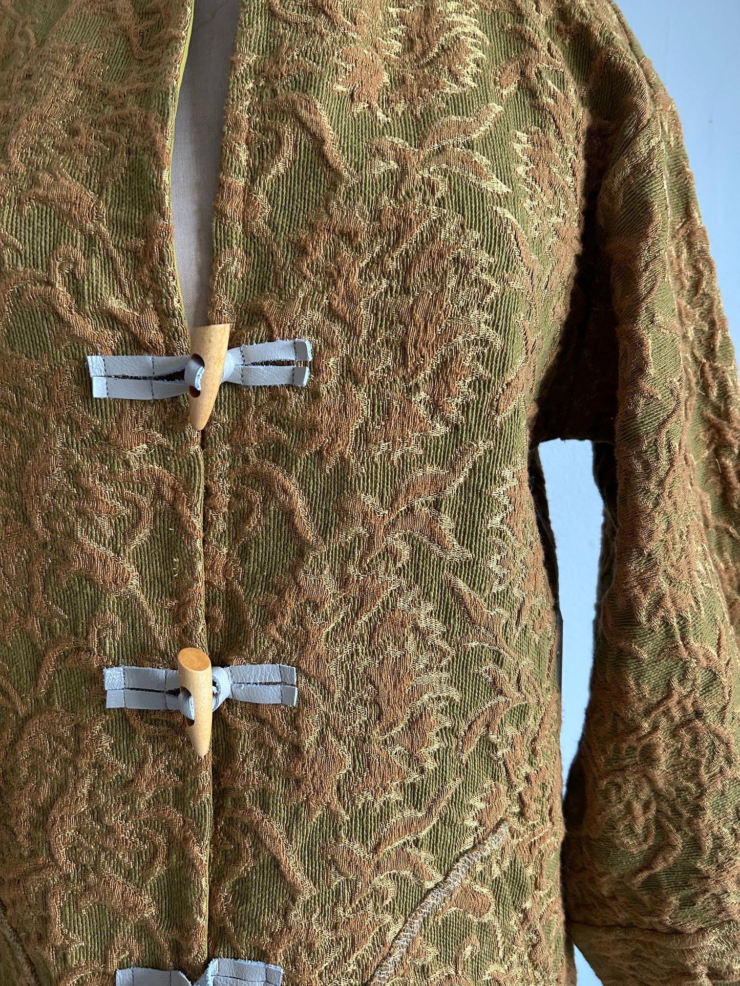 Vivianne Jacket with Upcycled Vintage Draperies S/M #CVJTSM26