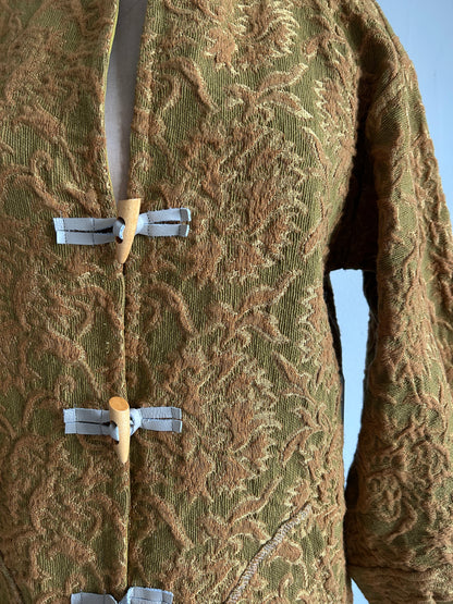 Vivianne Jacket with Upcycled Vintage Draperies S/M #CVJTSM26