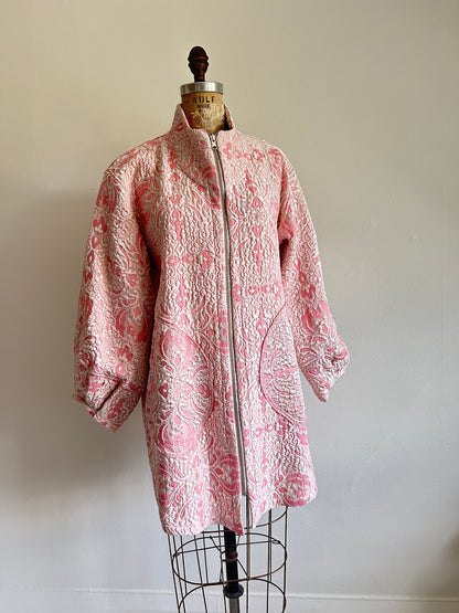 Billie Zip Up Jacket with Upcycled Vintage Draperies Size S/M #BILLJSM3