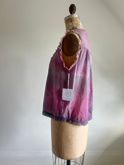 Hand Dyed Marbled Vintage Cropped Top Size L/XL #VIN5