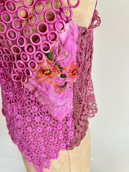 Mia Vintage Cotton Lace Dyed Cami Size M/L #MIA2