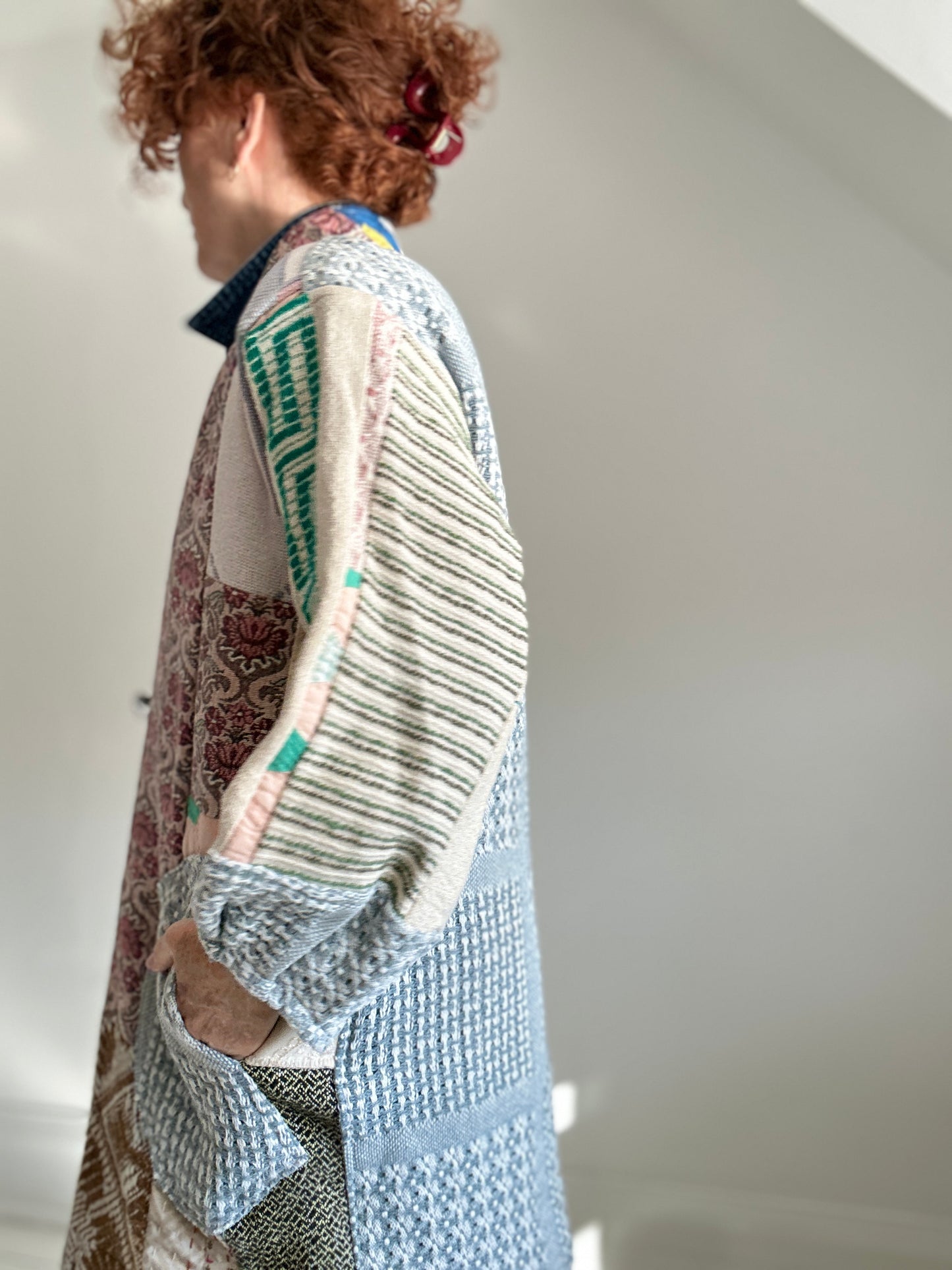 Vivianne Jacket with Upcycled Woven Throw Patchworked Size S/M #VIVT8