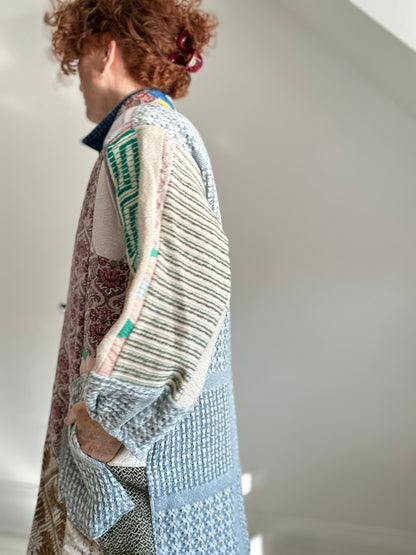 Vivianne Jacket with Upcycled Woven Throw Patchworked Size S/M #VIVT8