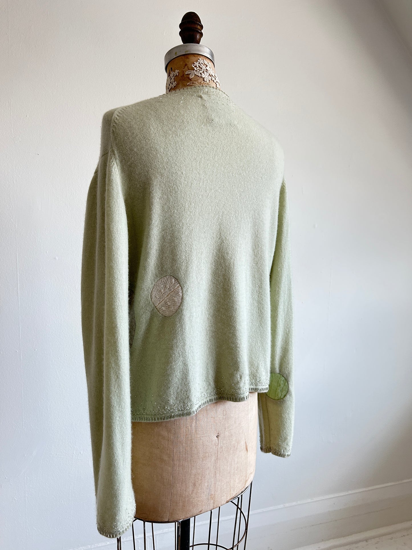 Abstract Art Patched Upcycled Cashmere Sweater L/XL #CASLXL23