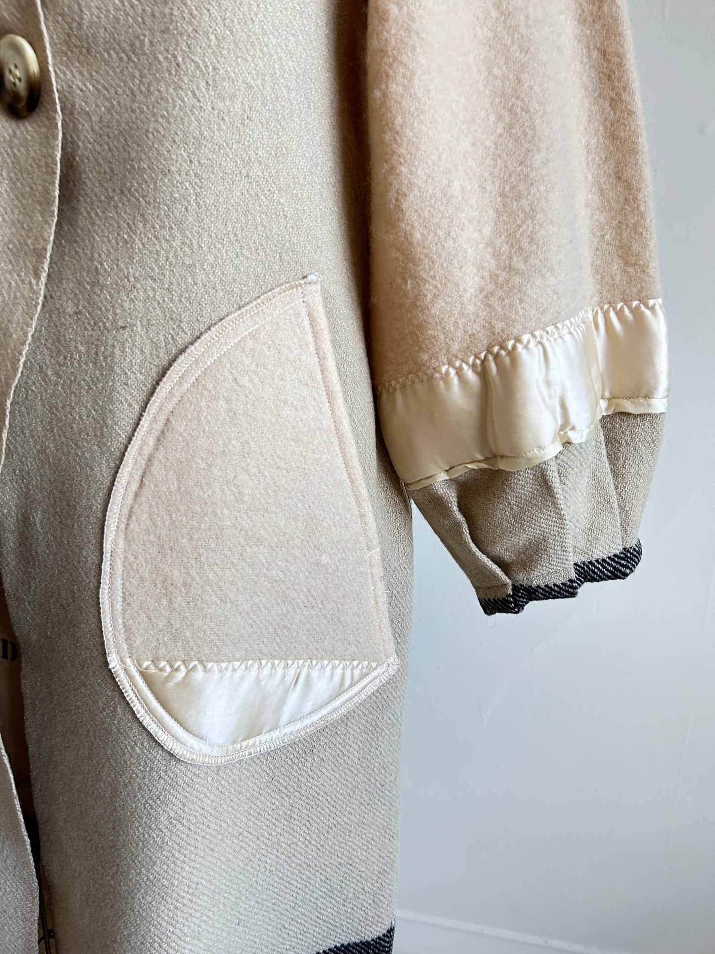 Vivianne Duster with Upcycled Horn Bros. Vintage Wool Blanket Size XS/S #CVDWXSS48