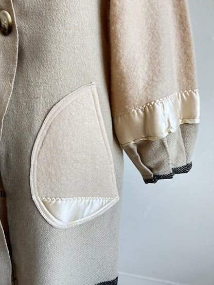 Vivianne Duster with Upcycled Horn Bros. Vintage Wool Blanket Size XS/S #CVDWXSS48