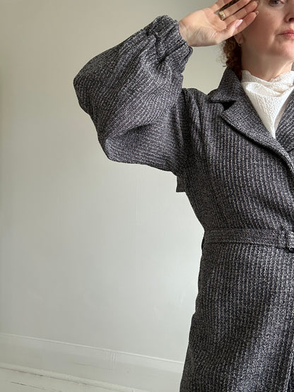 Edit Trench with Deadstock Charcoal & Silver Weave Sizes XS-2X #CTEB