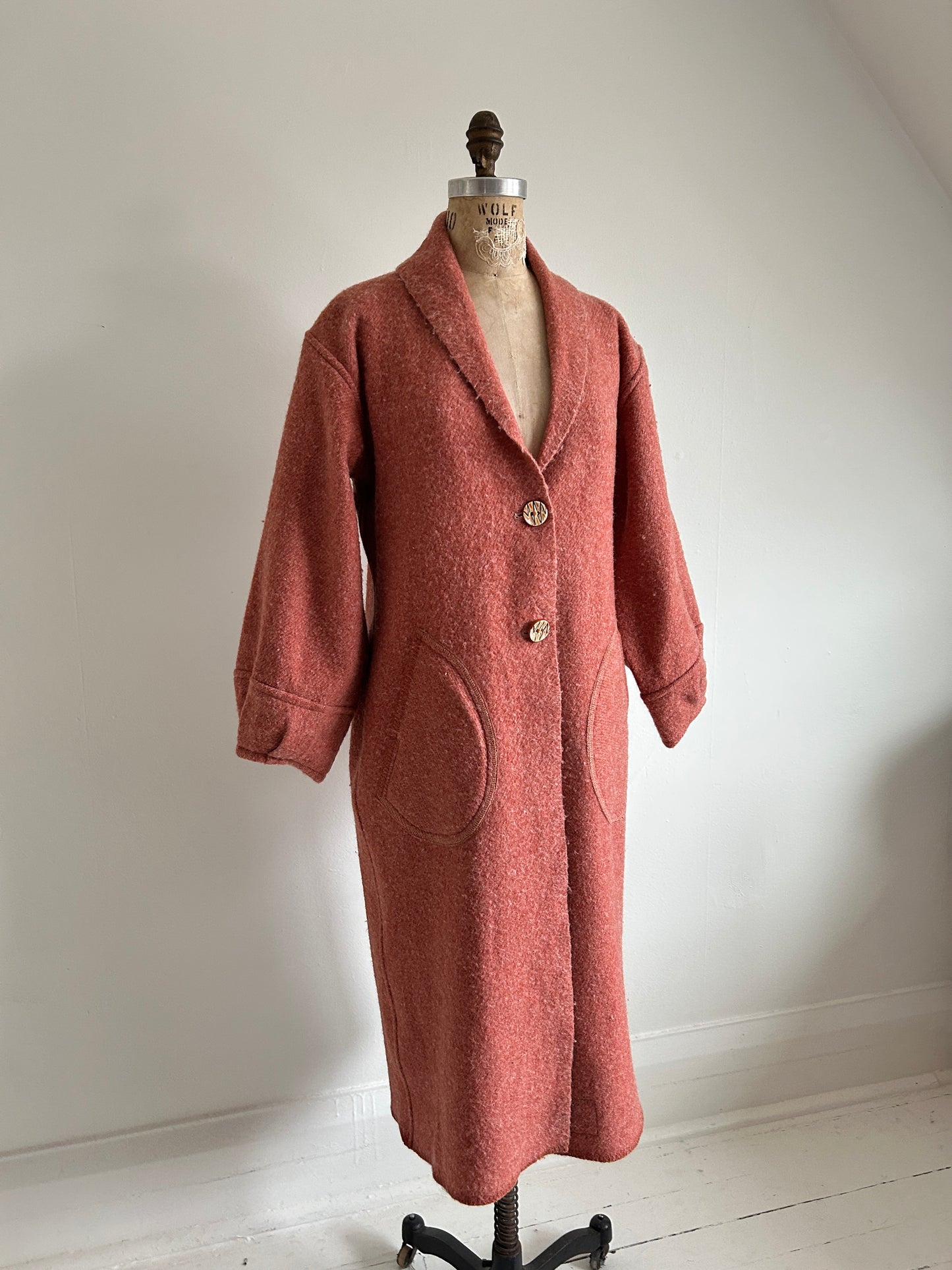 Vivianne Duster with Upcycled Vintage Kenwood Wool Blanket Size S/M #CVDWSM59