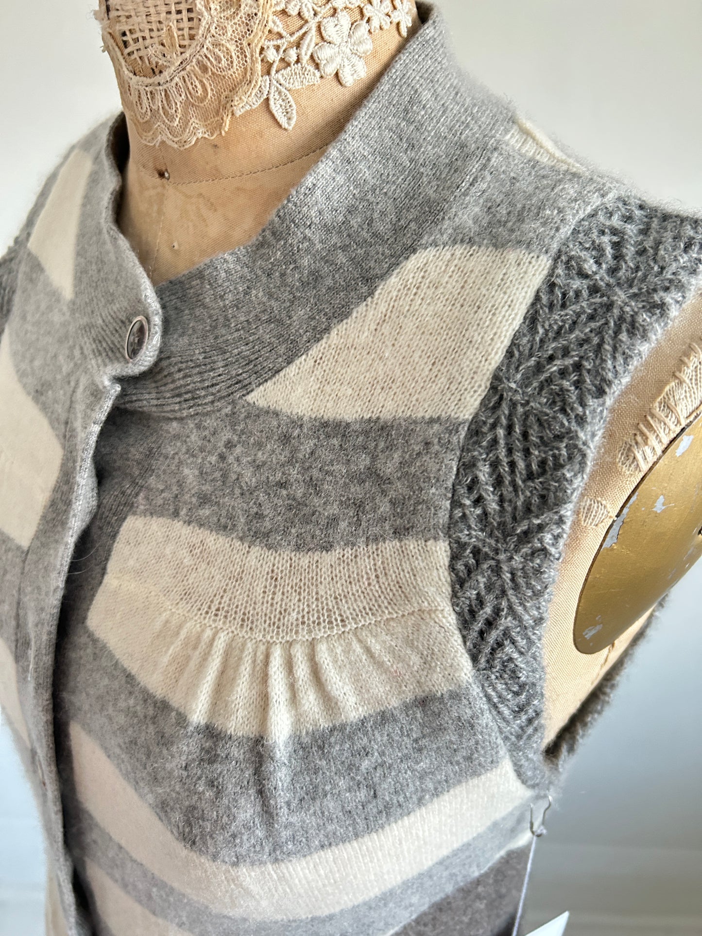 Abstract Art Patched Upcycled Cashmere Vest Size XS/S #CAVXXS22