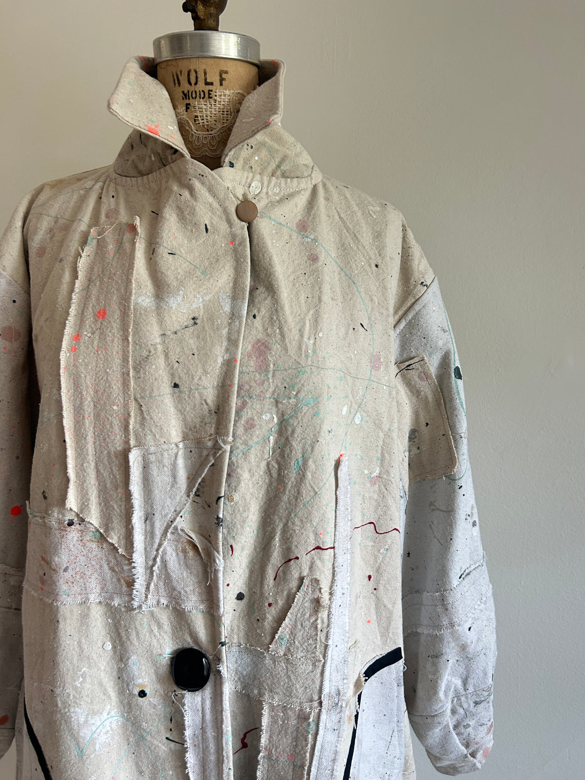 Trench with Upcycled Painters Drop Cloths Size XL/2X #TRENCHPX2X1