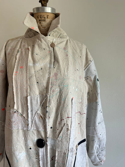 Trench with Upcycled Painters Drop Cloths Size XL/2X #TRENCHPX2X1