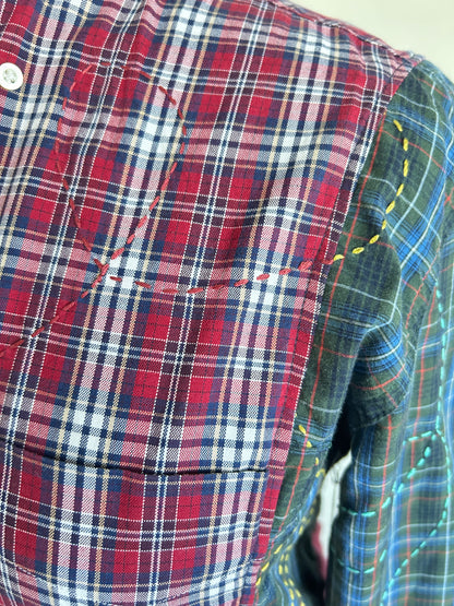 Reworked “Tuxedo Workwear” Buttondown Shirt with Handstitching 2X #TB23X9