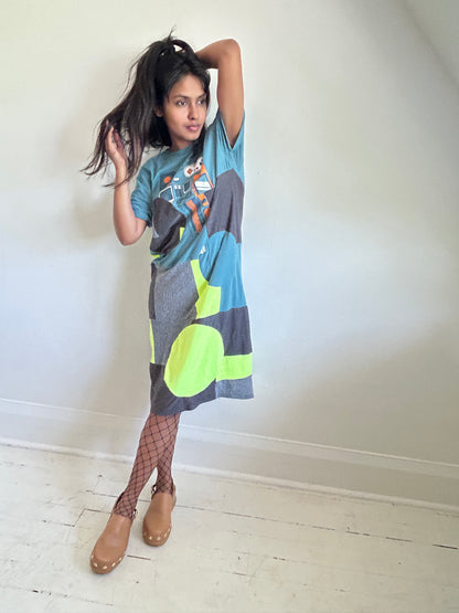 Vintage & Upcycled Tshirt Dress Size S/M #TDRESS5