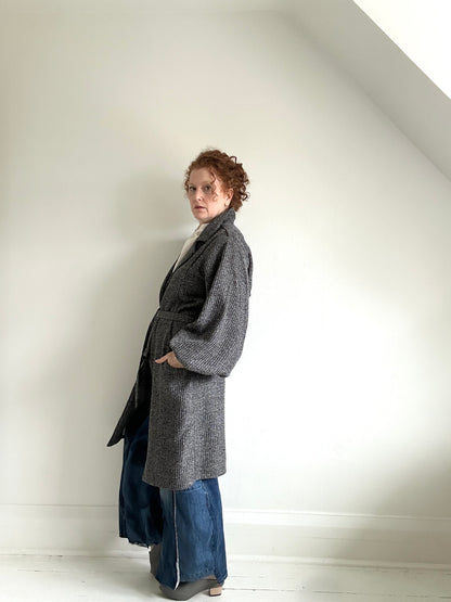 Edit Trench with Deadstock Charcoal & Silver Weave Sizes XS-2X #CTEB