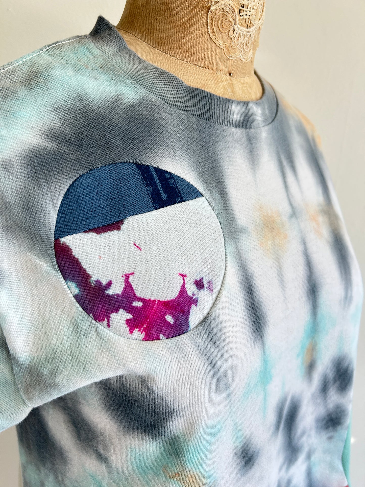 Reworked Preloved Tie Dyed Tshirt - Circle Series Size XS/S #TSHIRT3