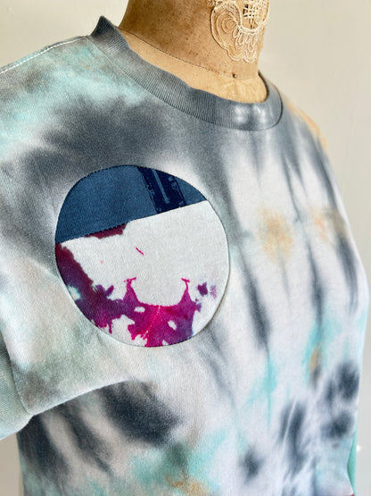 Reworked Preloved Tie Dyed Tshirt - Circle Series Size XS/S #TSHIRT3