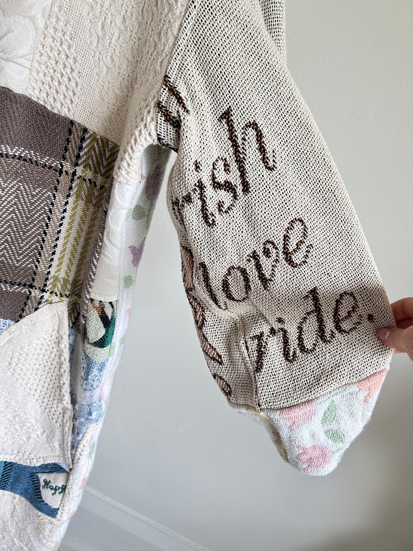 Vivianne Jacket with Upcycled Woven Throw Patchworked Size M/L #VIVT4