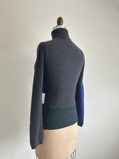 Abstract Art Patched Upcycled Cashmere & Silk Size XS/S #CASXSS34