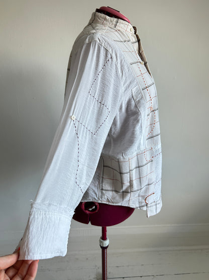 Reworked “Tuxedo Workwear” Buttondown Shirt with Handstitching 2X #TB23X8