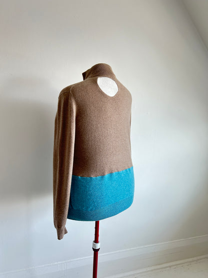 Abstract Art Patched Upcycled Cashmere Sweater XL/2X #CASX2X26