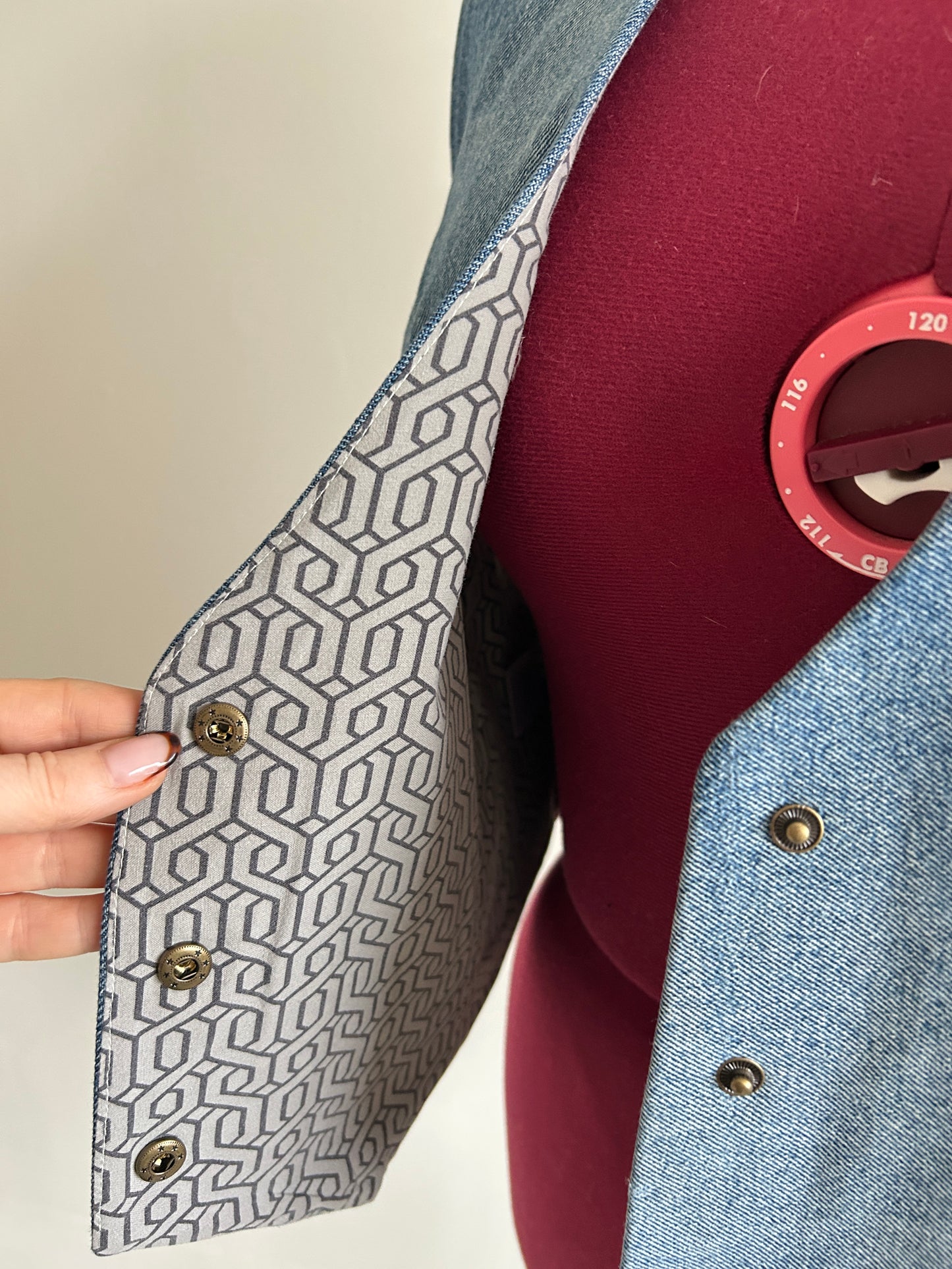 Leni Reclaimed Patchwork Denim Vest with Cotton Lining 2X #DV23X14