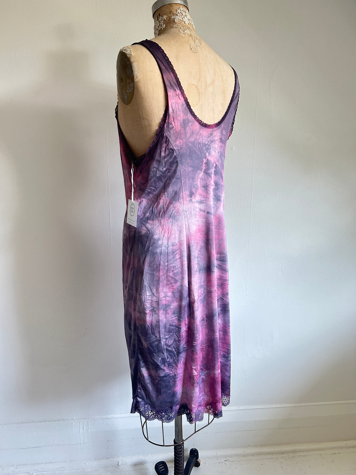 Hand Dyed Vintage Slip Dress Size L #VIN10