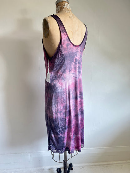 Hand Dyed Vintage Slip Dress Size L #VIN10