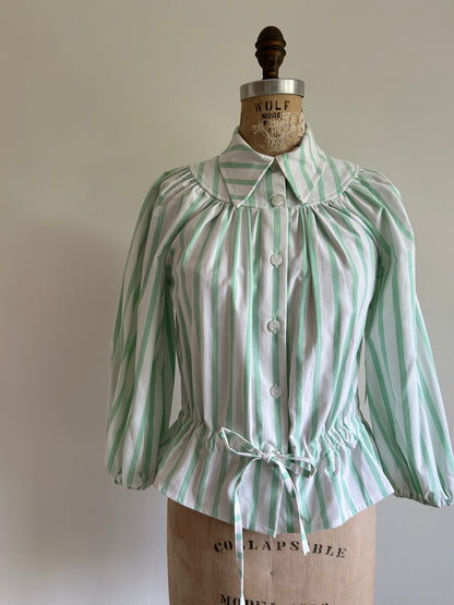 Jorgen Blouse - One of a Kind Upcycled Cotton Buttondown Size XS/S #JORXXS8