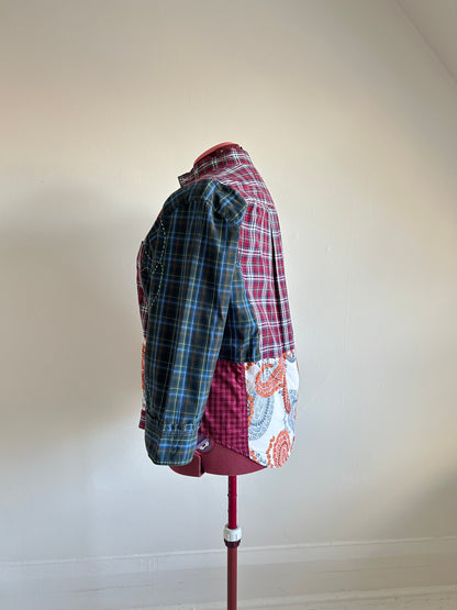 Reworked “Tuxedo Workwear” Buttondown Shirt with Handstitching 2X #TB23X9