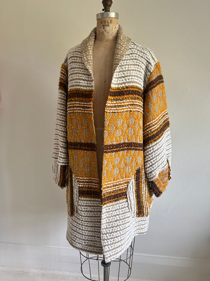 Vivianne Jacket with Upcycled Vintage Throw Blanket M/L #CVJTML9