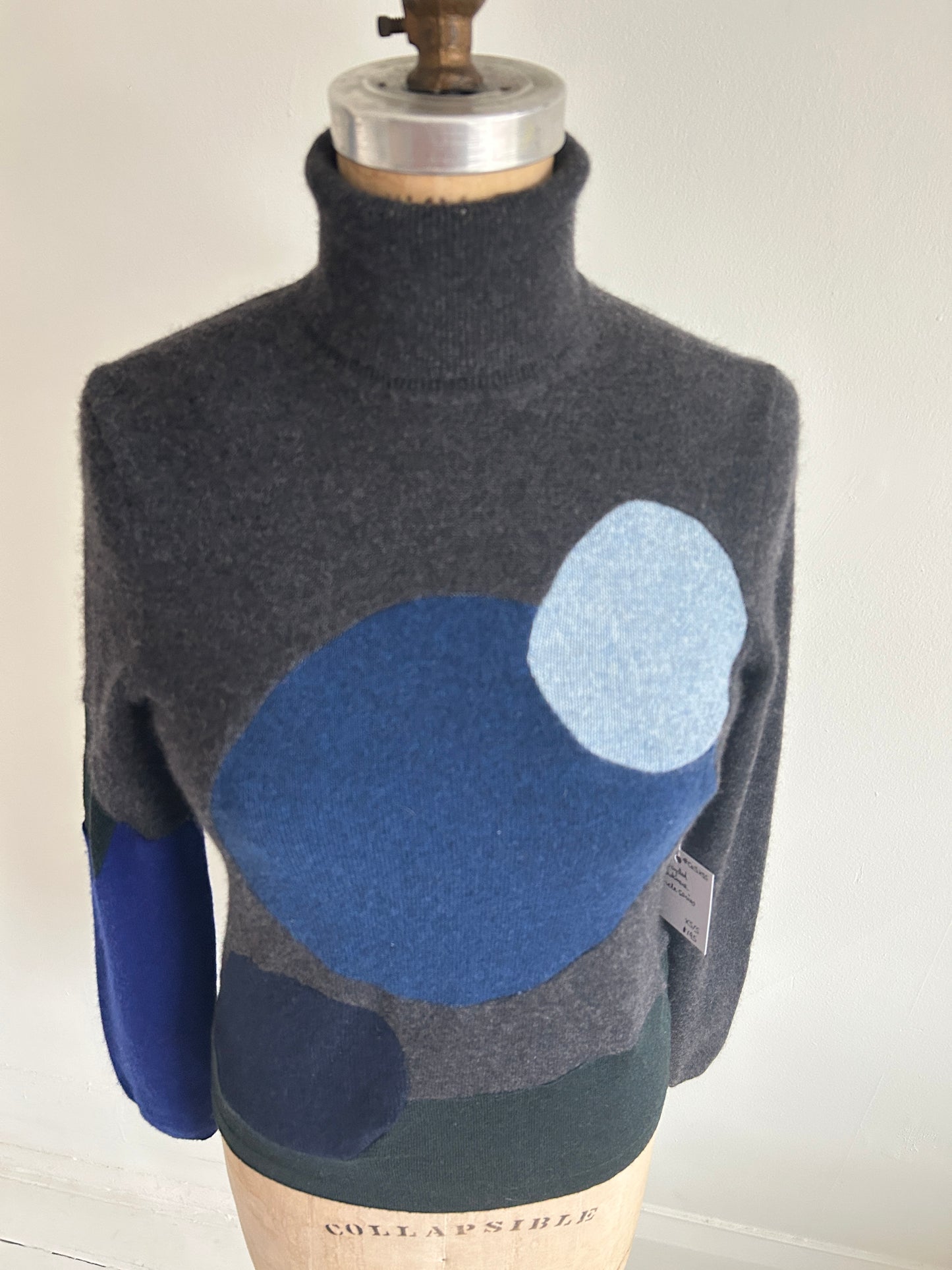Abstract Art Patched Upcycled Cashmere & Silk Size XS/S #CASXSS34