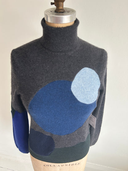 Abstract Art Patched Upcycled Cashmere & Silk Size XS/S #CASXSS34