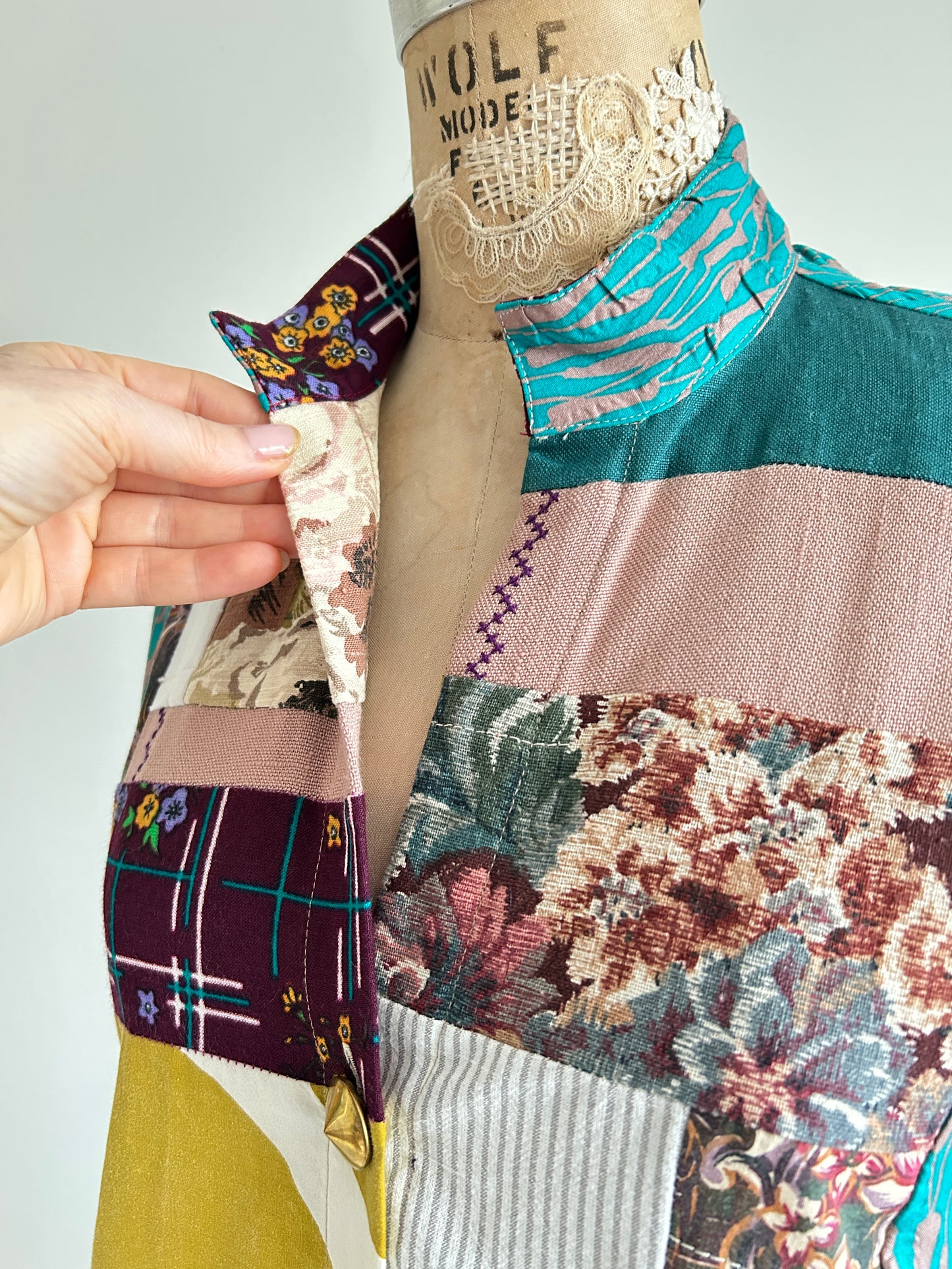 Carrie Dress - One of a Kind Upcycled & Vintage Textiles Size S/M #CAR10