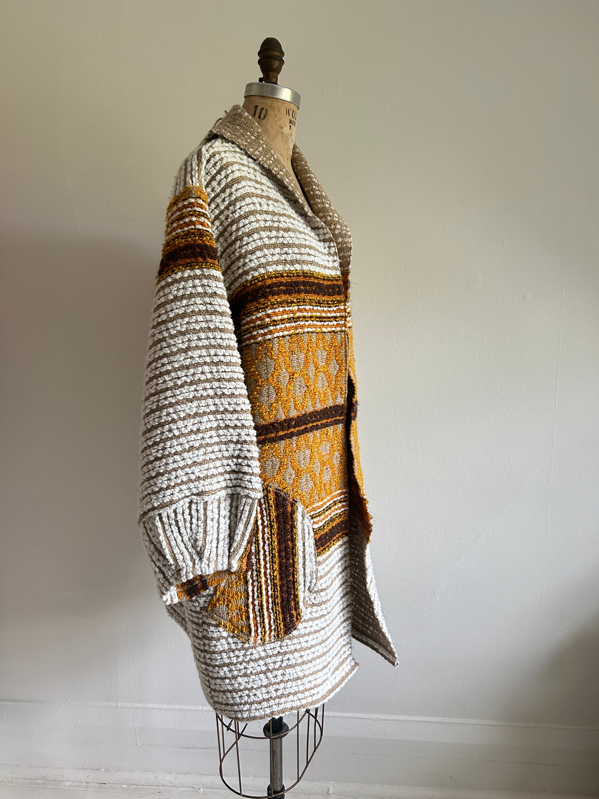 Vivianne Jacket with Upcycled Vintage Throw Blanket M/L #CVJTML9