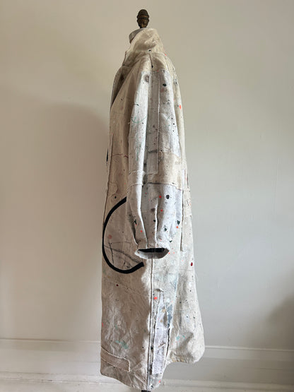 Trench with Upcycled Painters Drop Cloths Size XL/2X #TRENCHPX2X1