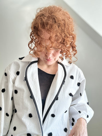 Trench with Upcycled Cotton & Pompom Duvet Cover  Size S/M #TRENCHSM13