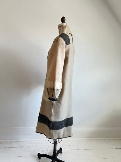 Vivianne Duster with Upcycled Horn Bros. Vintage Wool Blanket Size XS/S #CVDWXSS48