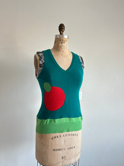 Abstract Art Patched Upcycled Cashmere Vest Size XS/S #CAVXXS26