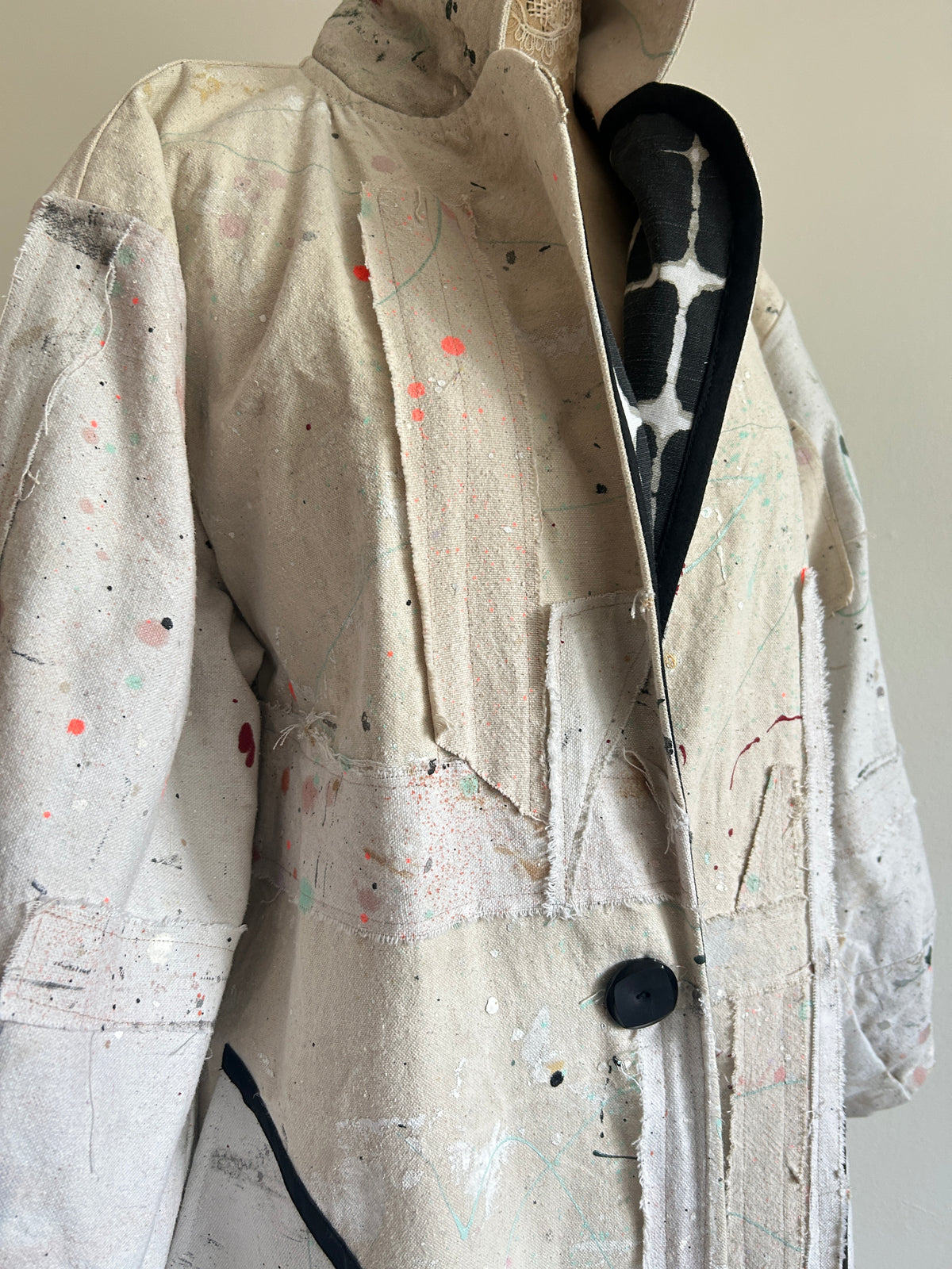 Trench with Upcycled Painters Drop Cloths Size XL/2X #TRENCHPX2X1