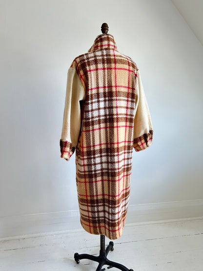 Trench with Vintage Wool Blankets Size XS/S #CTDWXSS3