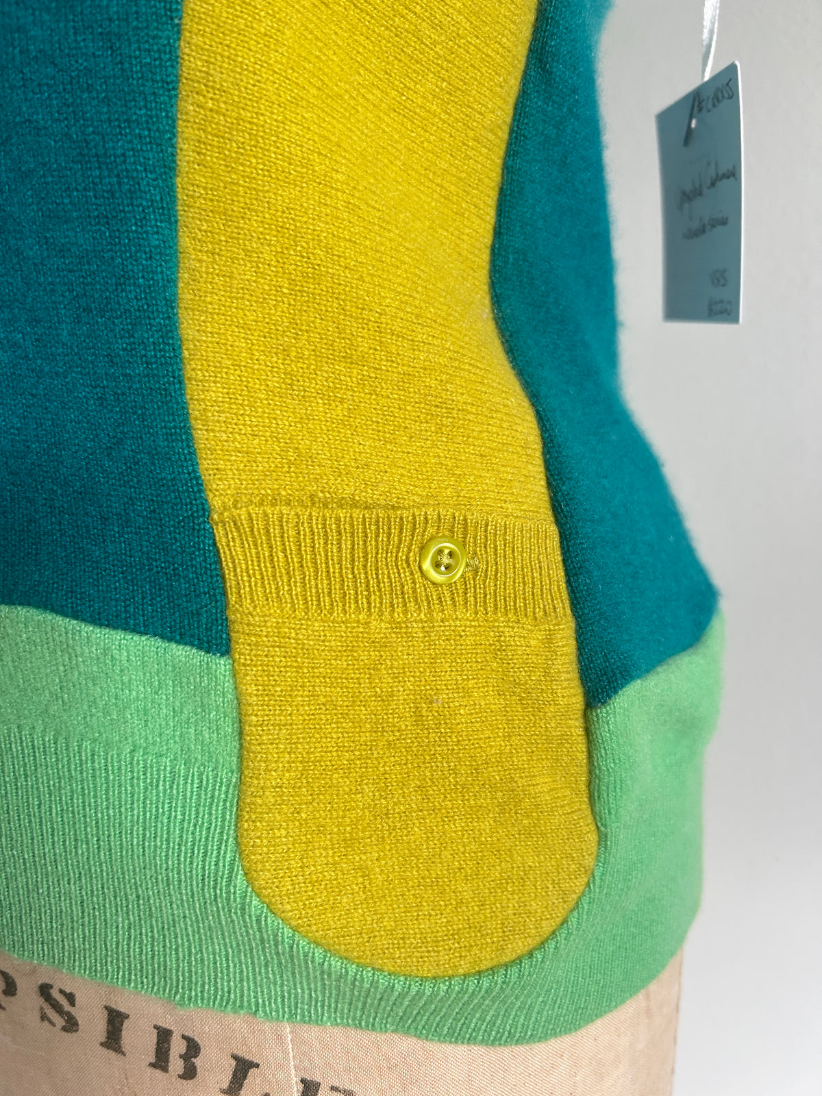 Abstract Art Patched Upcycled Cashmere Vest Size XS/S #CAVXXS26