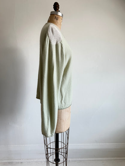 Abstract Art Patched Upcycled Cashmere Sweater L/XL #CASLXL23