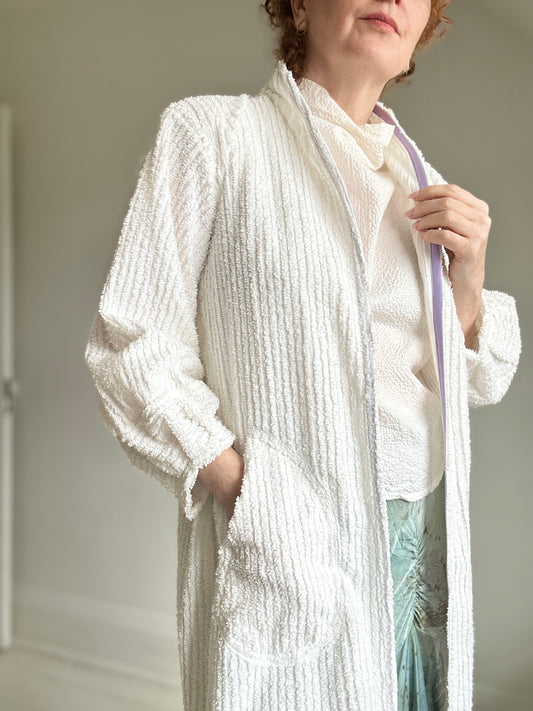 Vivianne Duster with Upcycled Vintage Chenille Size S/M #CVDCHSM109