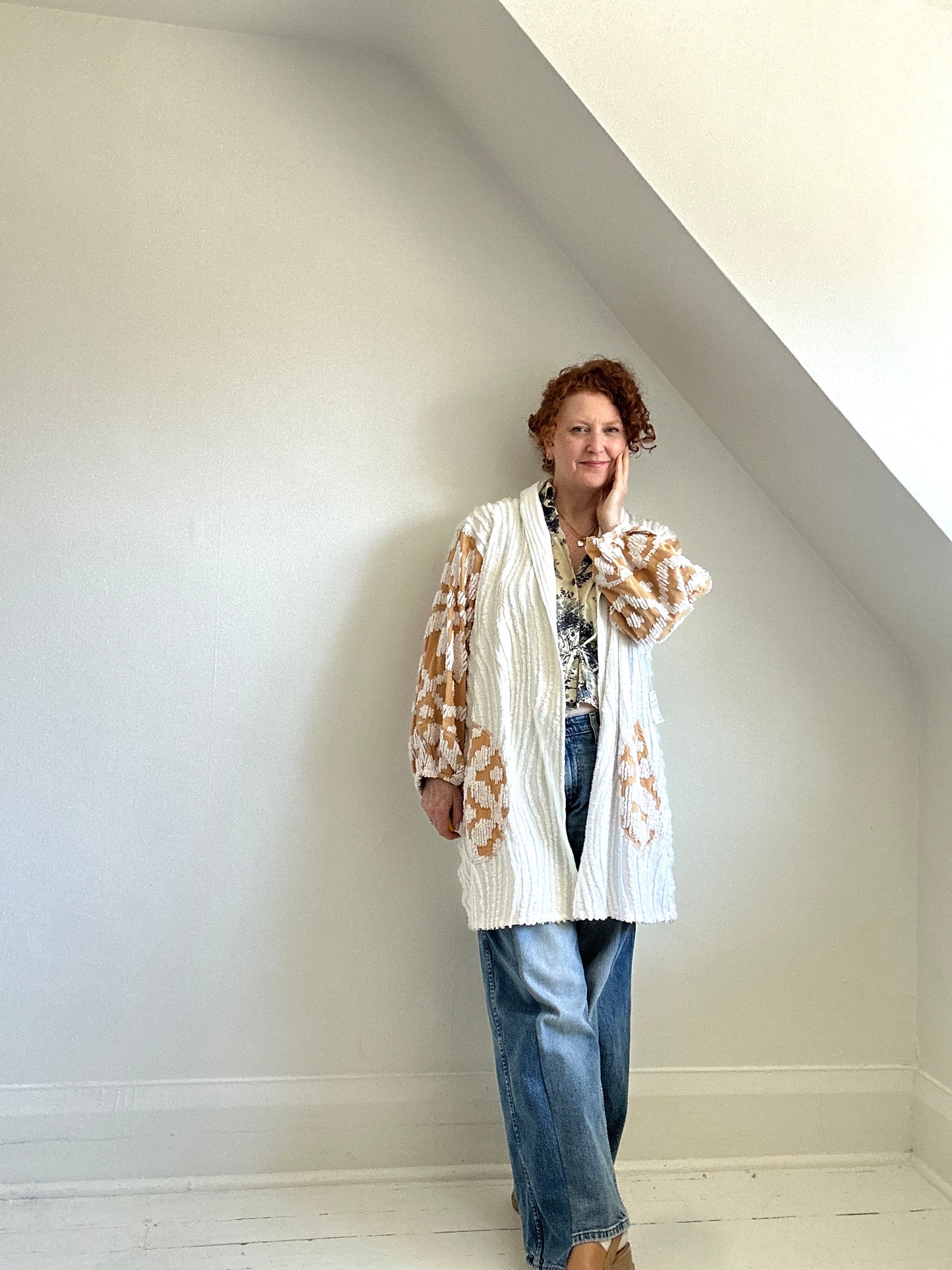 Vivianne Jacket with Upcycled Vintage Chenille Size XL/2X #CVJCHX2X20